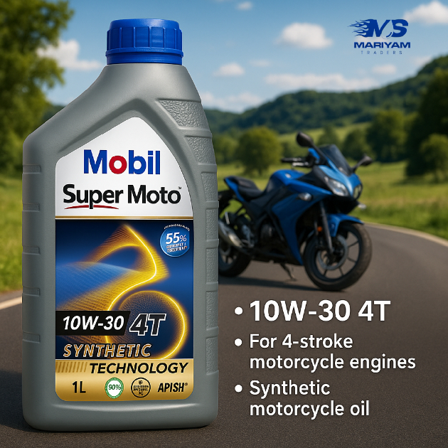 Mobil Super Moto™ 10W-30 4T Synthetic Motorcycle Oil 1L
