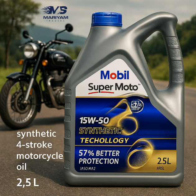 Mobil Super Moto™ 15W-50 4T Synthetic Motorcycle Engine Oil – 2.5L
