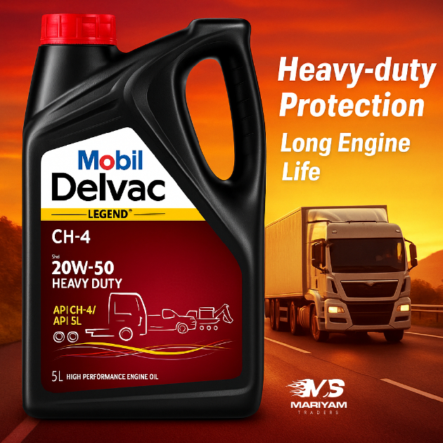 Mobil Delvac™ Legend CH-4 20W-50 Heavy Duty Engine Oil – 5L