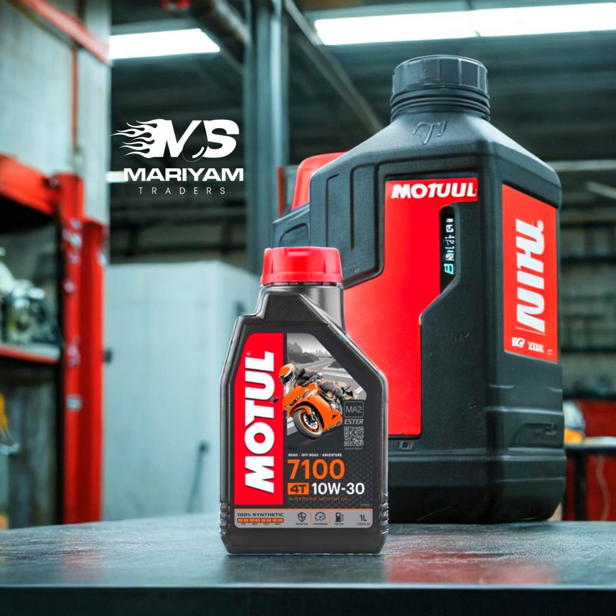 Motul 7100 4T 10W-30 Road/Off-Road/Adventure 4-Stroke Motor Oil (1L)