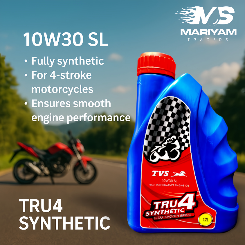 TVS Tru4 Synthetic 10W30 SL High Performance Engine Oil (1.2L)