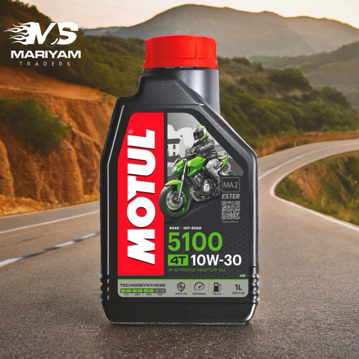 Motul 5100 4T 10W-30 Road/Off-Road 4-Stroke Motor Oil (1L)